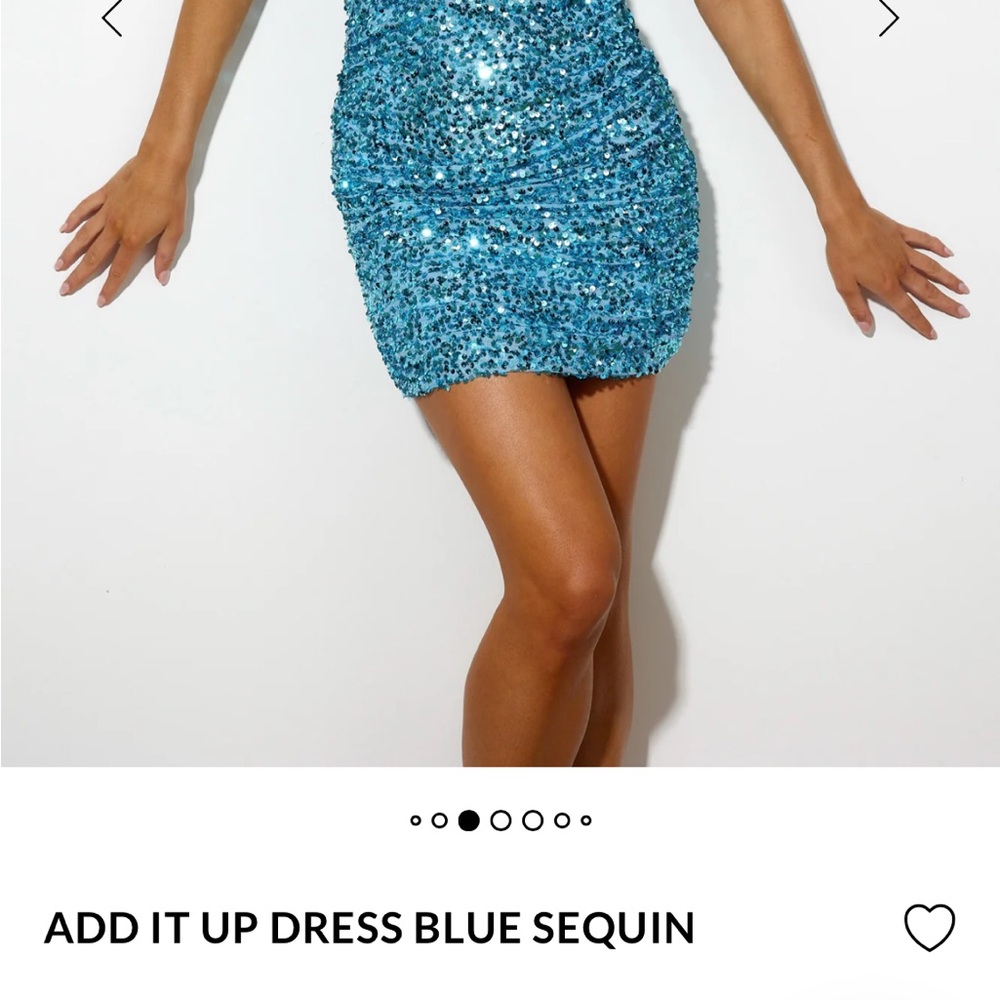 Blue Sequin Mini Dress
